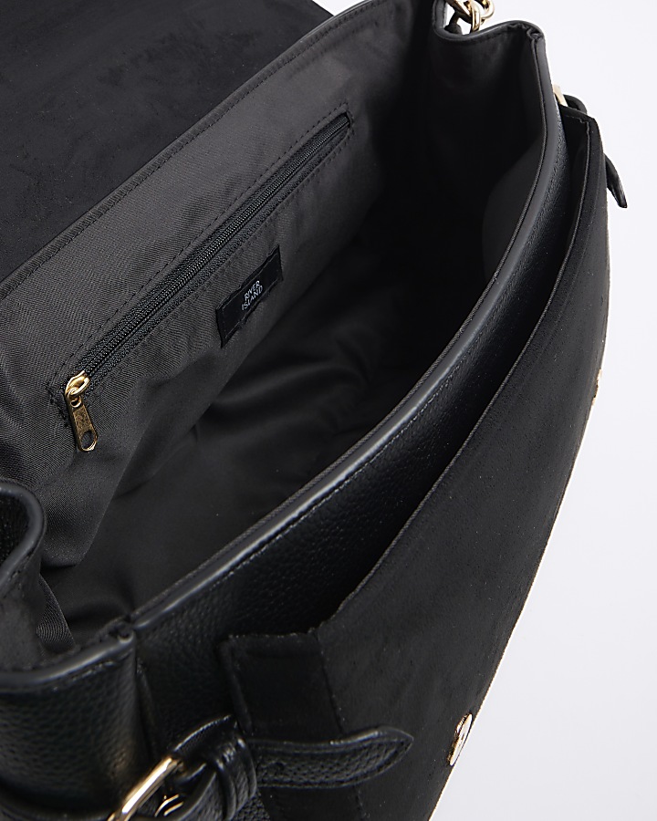 Black buckle satchel bag