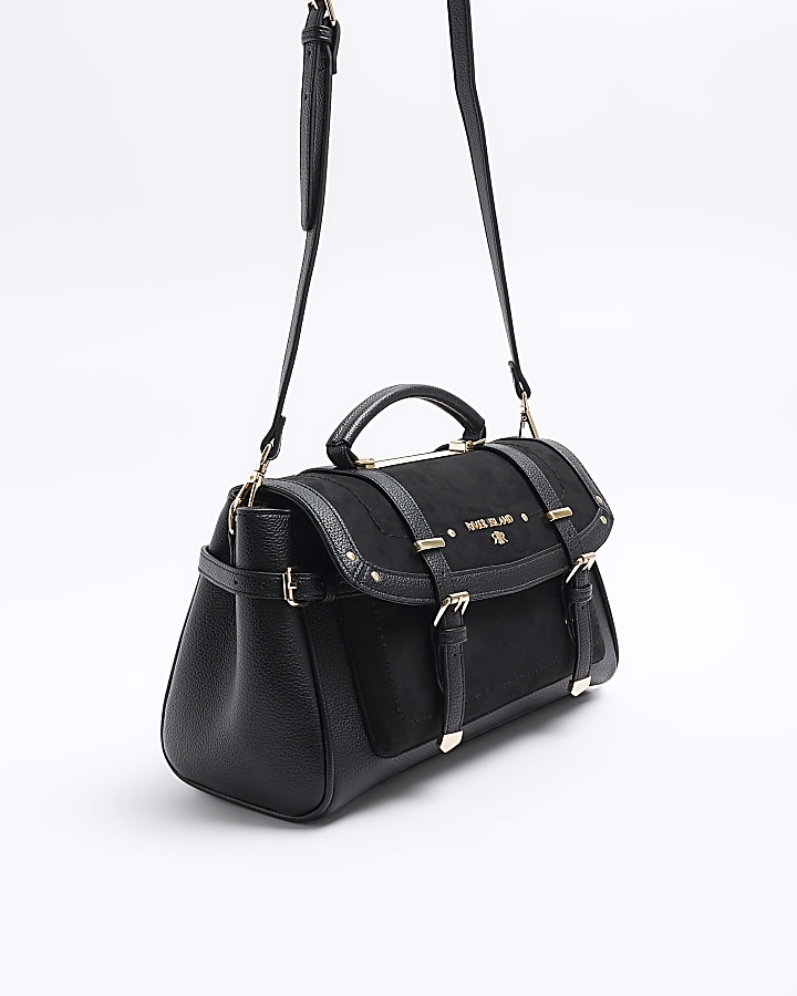 Black buckle satchel bag