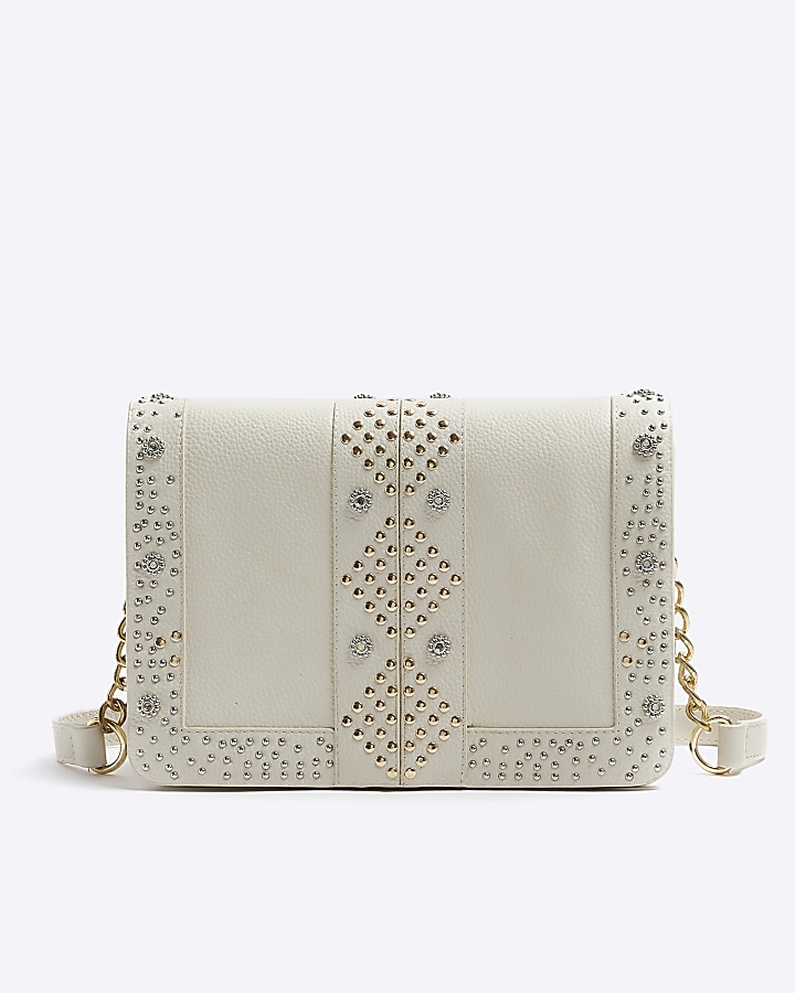 Cream clutch sale bag river island