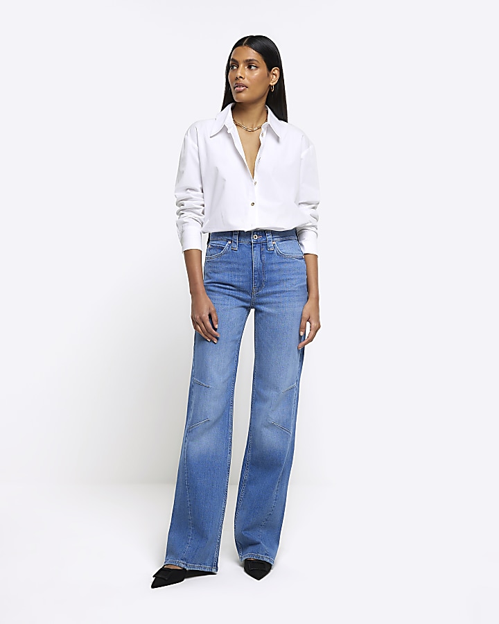 River island wide leg hot sale jeans