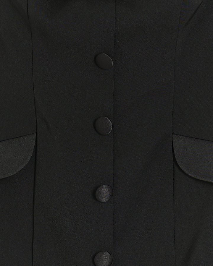 Black tux bandeau mini dress