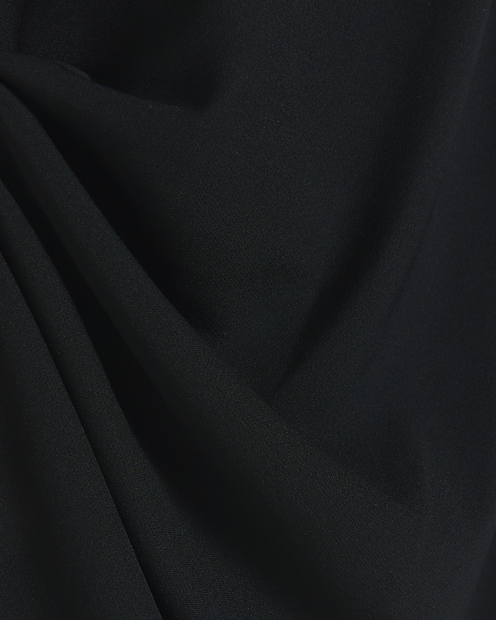 Black ruched bodycon mini dress