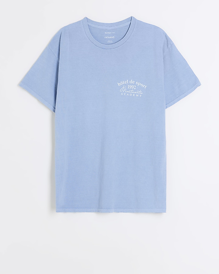 Blue graphic t-shirt | River Island
