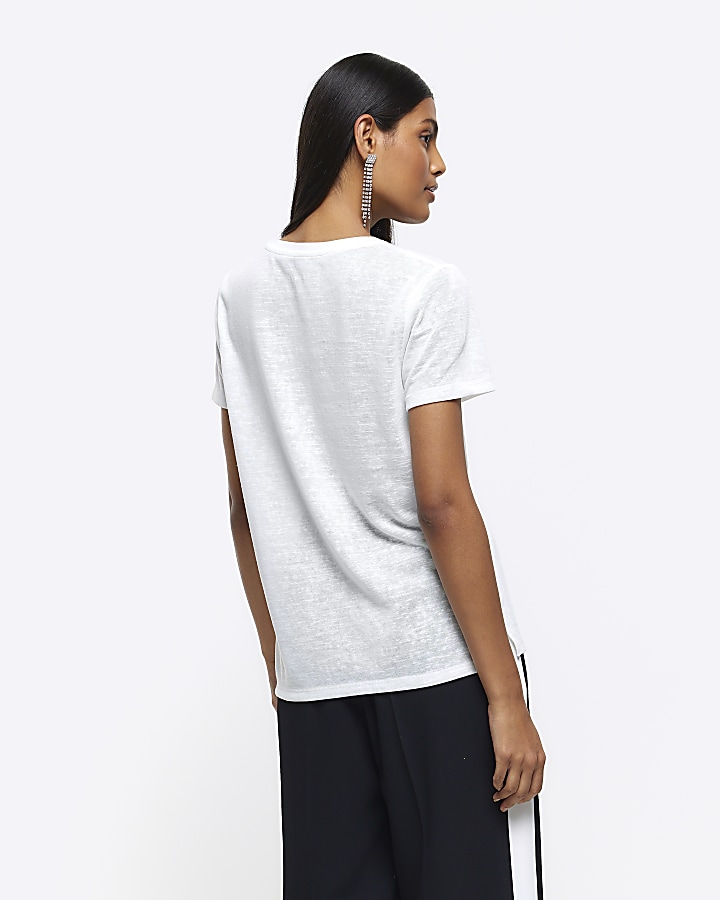 White graphic tshirt River Island