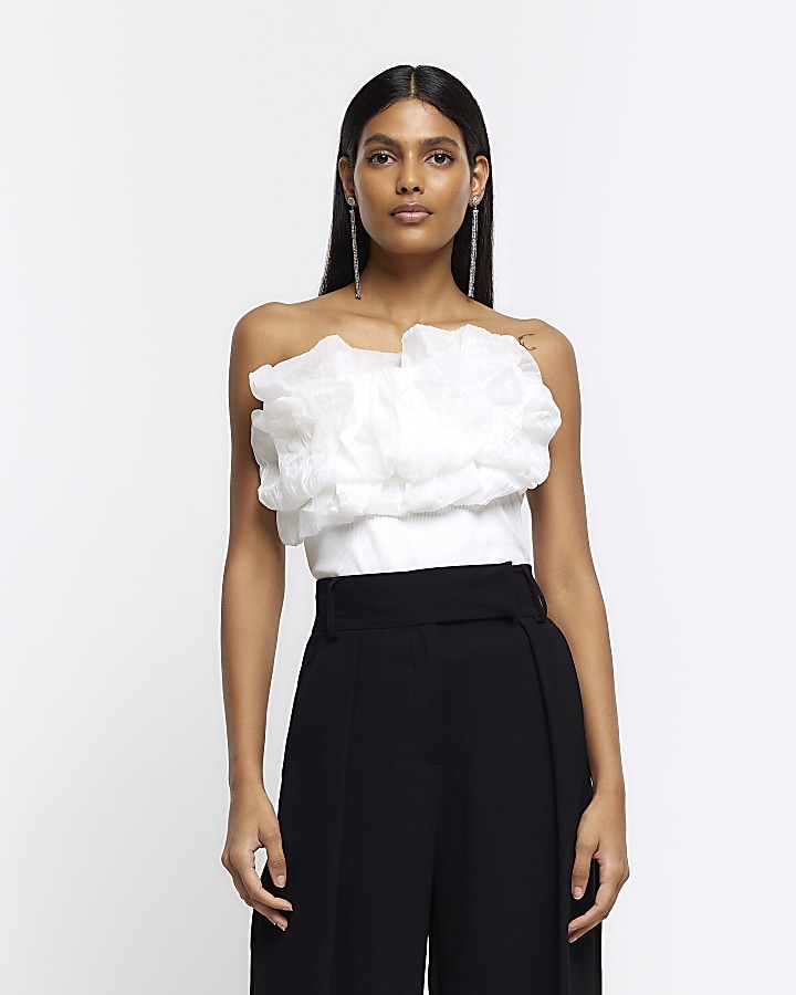 White organza bandeau top