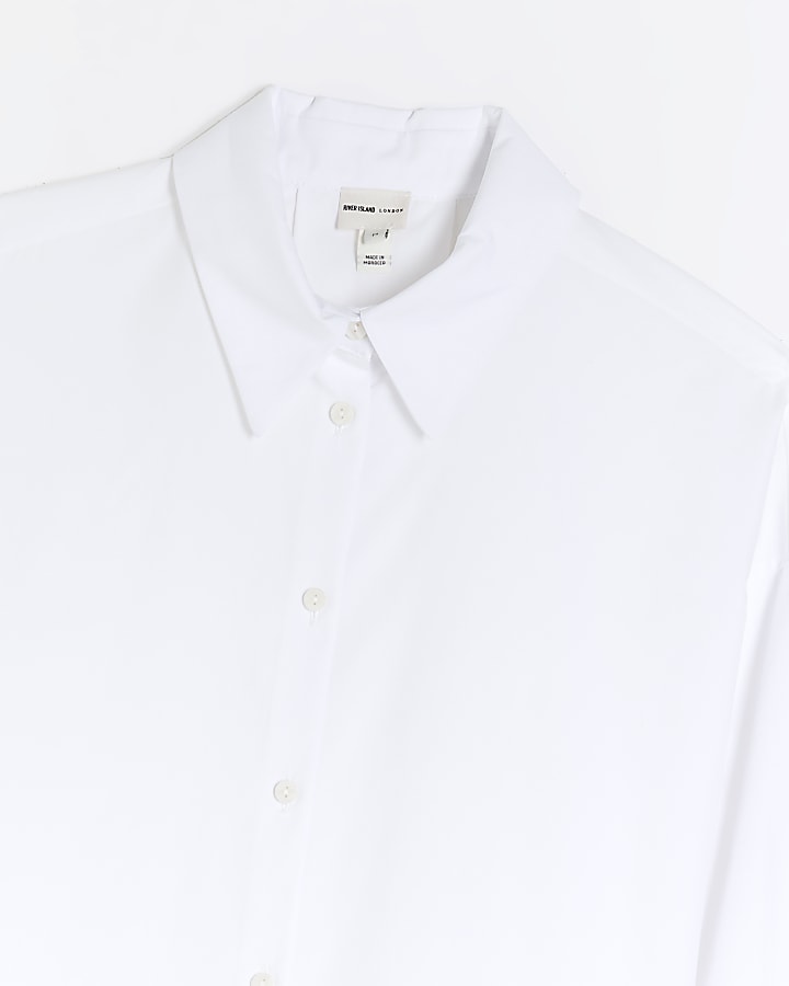 White oversized split hem shirt | River Island