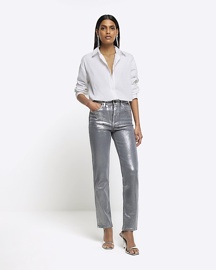 Silver skinny cargo on sale jeans