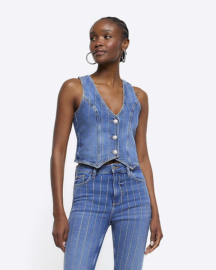 Denim hot sale waistcoat women