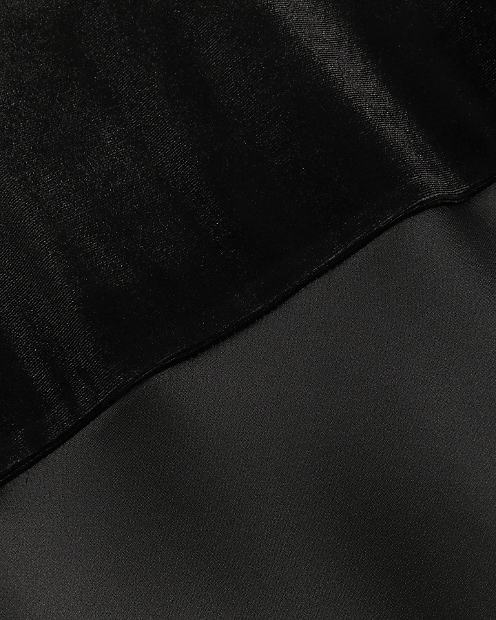 Black velvet bodycon midi dress