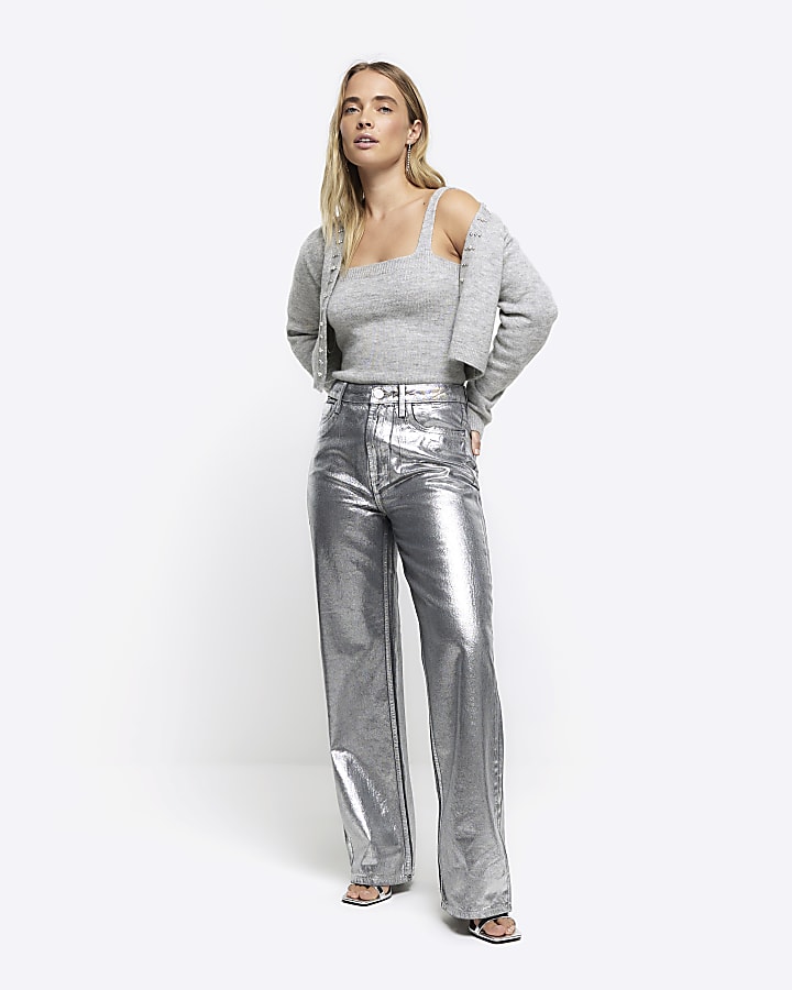 Silver denim sale