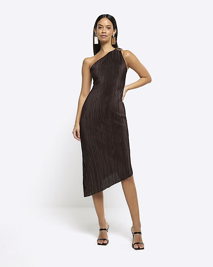 River island velvet store plisse midi dress