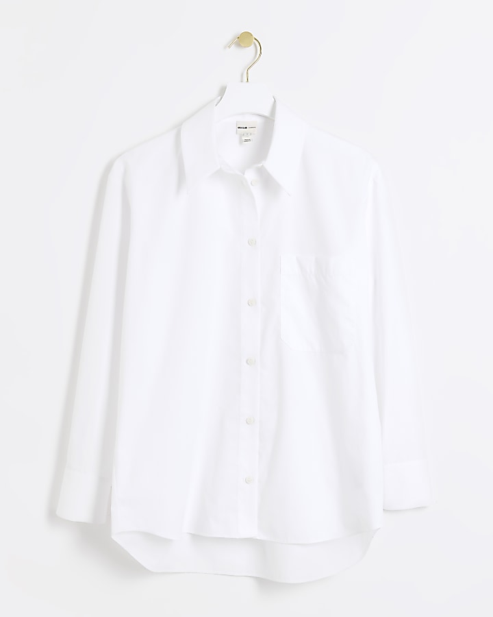 White poplin oversized shirt