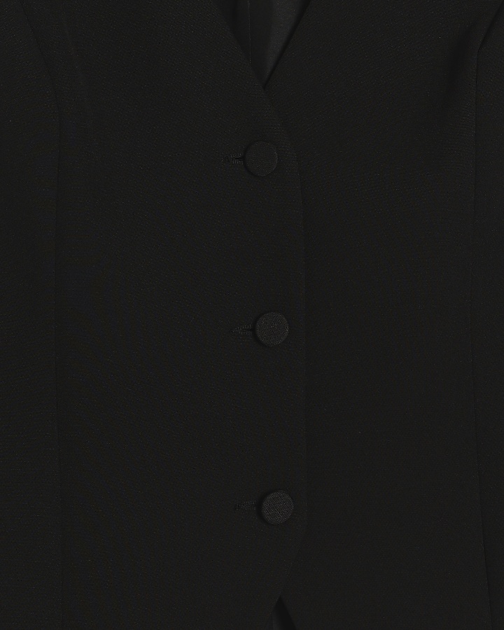 Black longline waistcoat