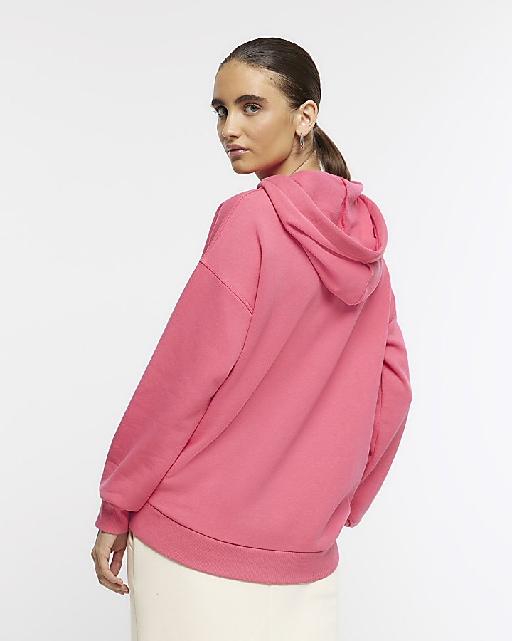 Pink plain hoodie