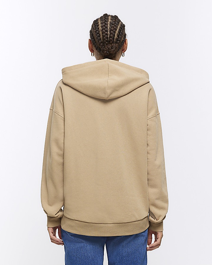 Brown plain hoodie