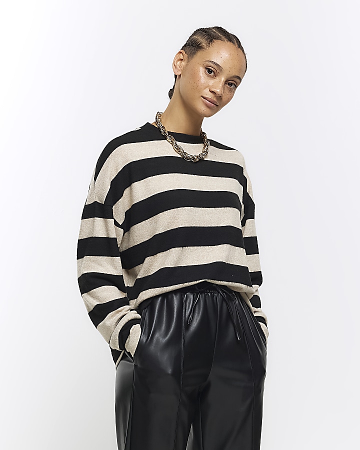 Black stripe cosy sweatshirt