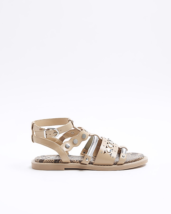 Rose gold studded gladiator on sale sandals