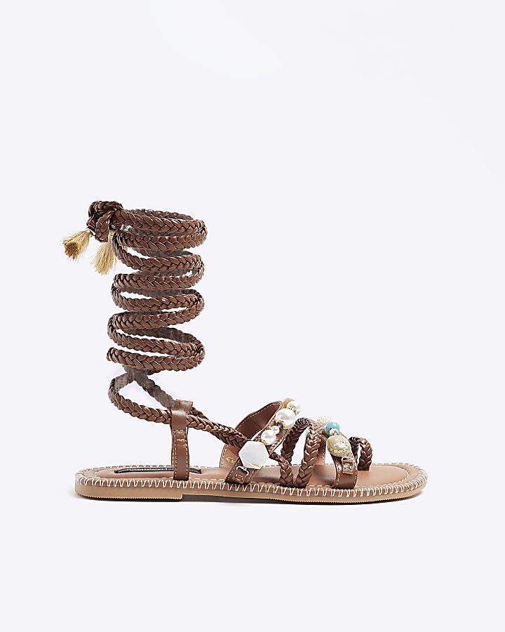 Beaded gladiator sandals hot sale