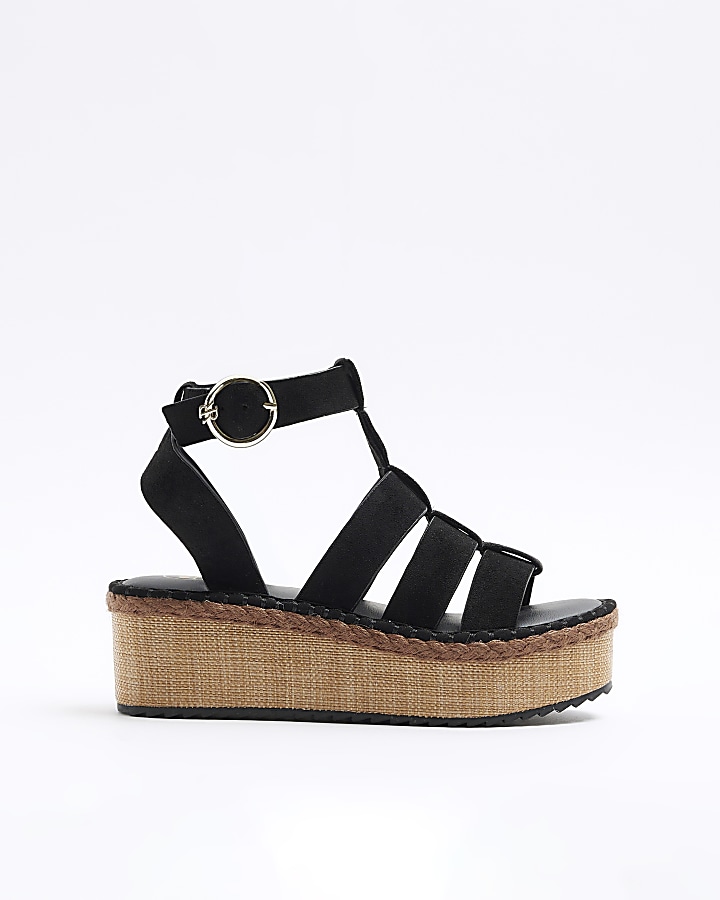 Black gladiator wedge discount sandals