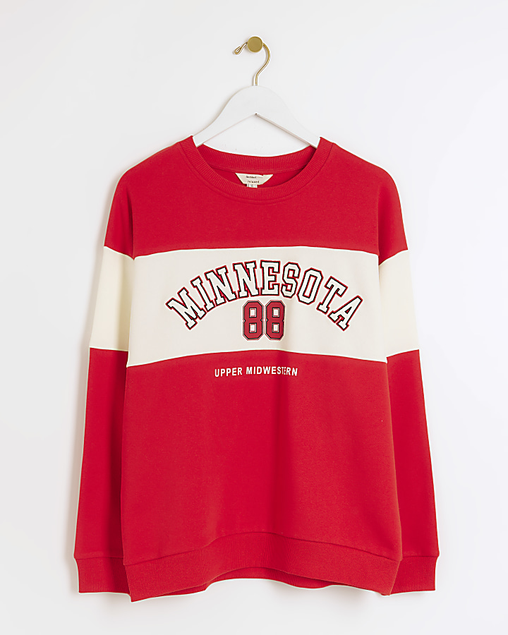 Red Minnesota Graphic Sweatshirt