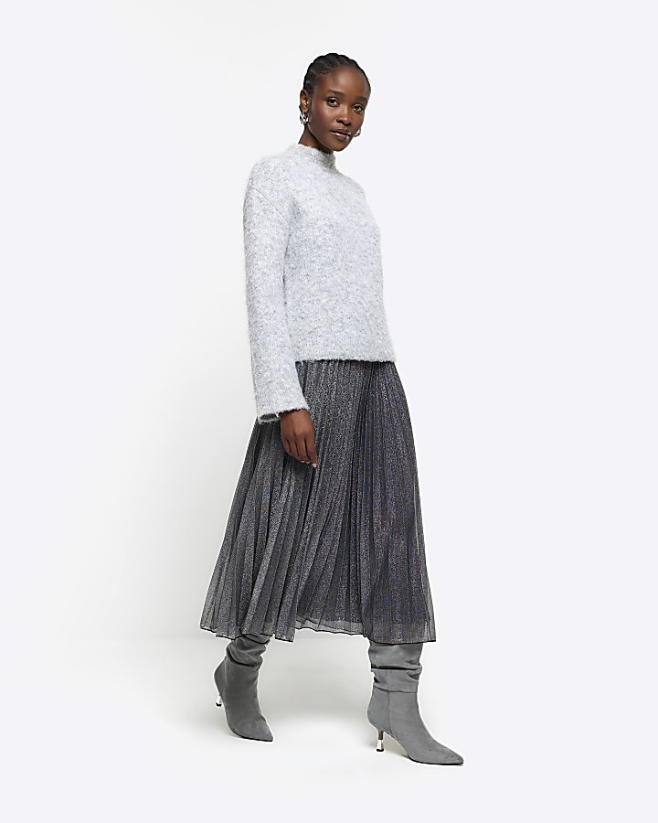 Silver skirt river island sale