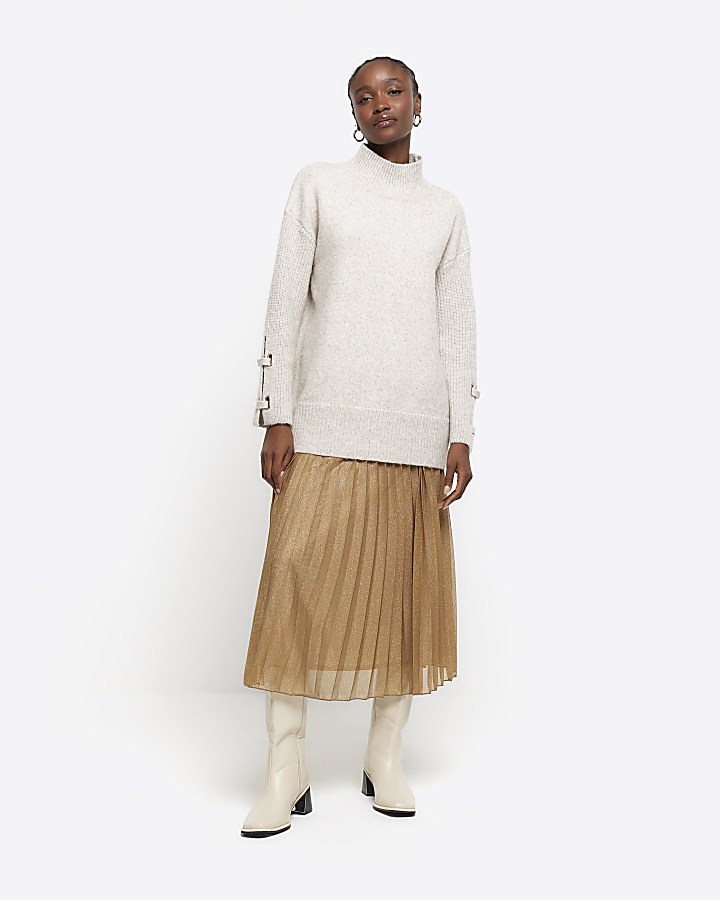 Midi gold outlet skirt