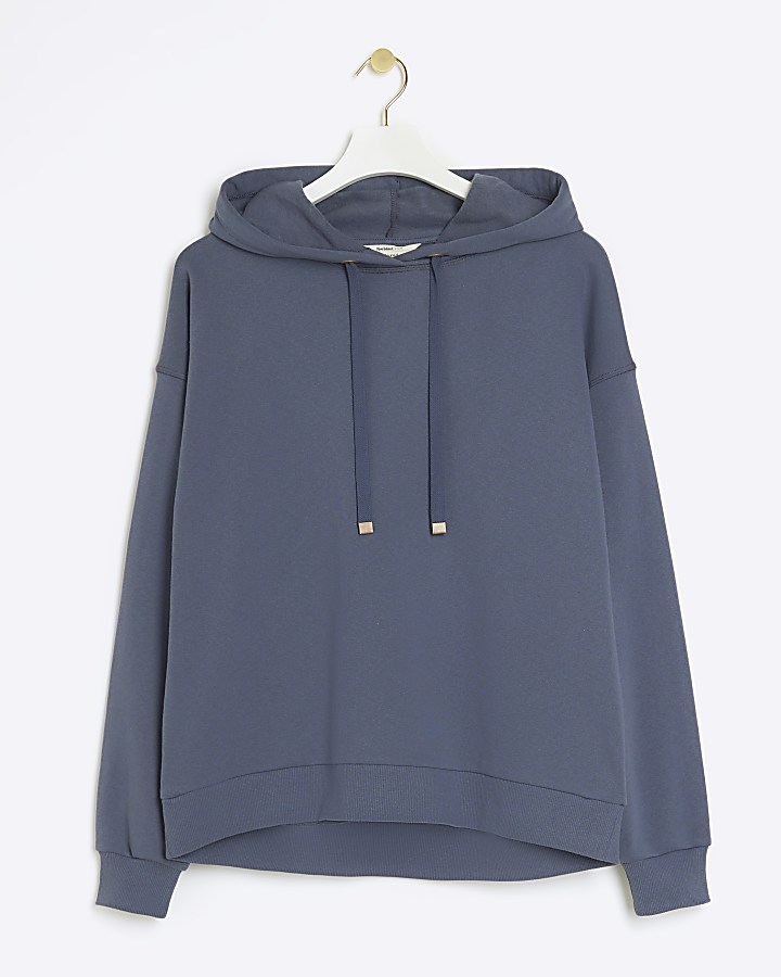 Blue plain hoodie