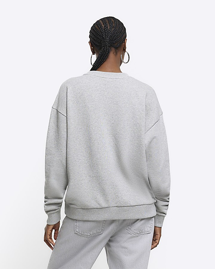 Grey embellished Christmas sweatshirt