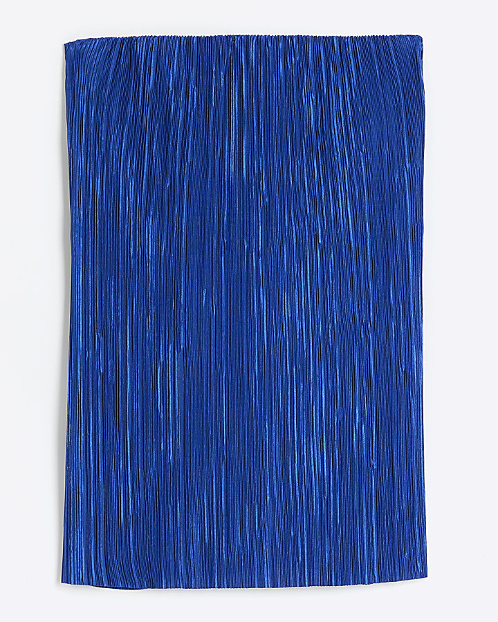 Blue plisse bandeau top