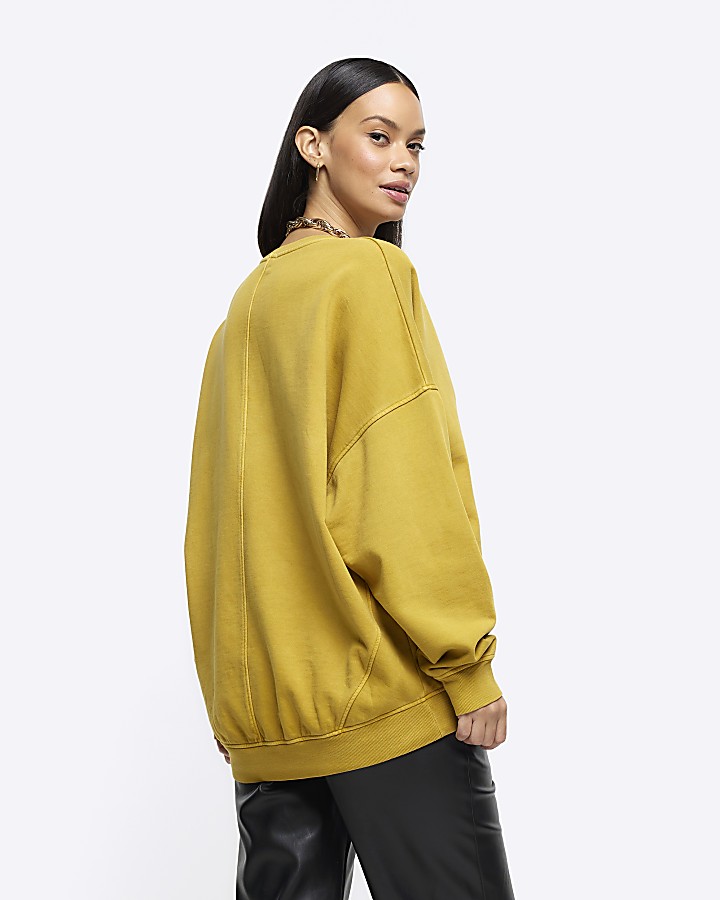 Yellow oversized sweatshirt | River Island
