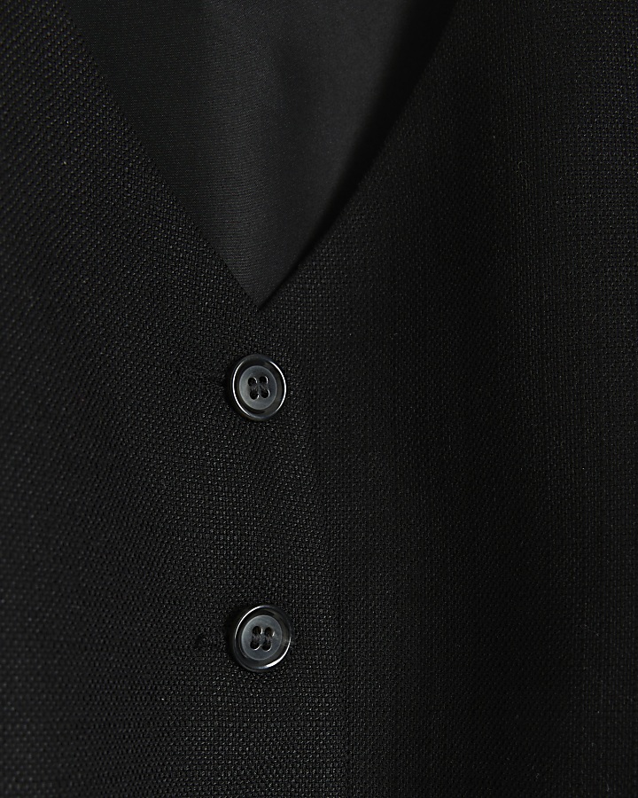 Black high V-neck waistcoat