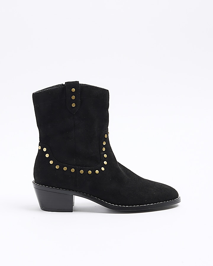 Black studded hot sale western boots