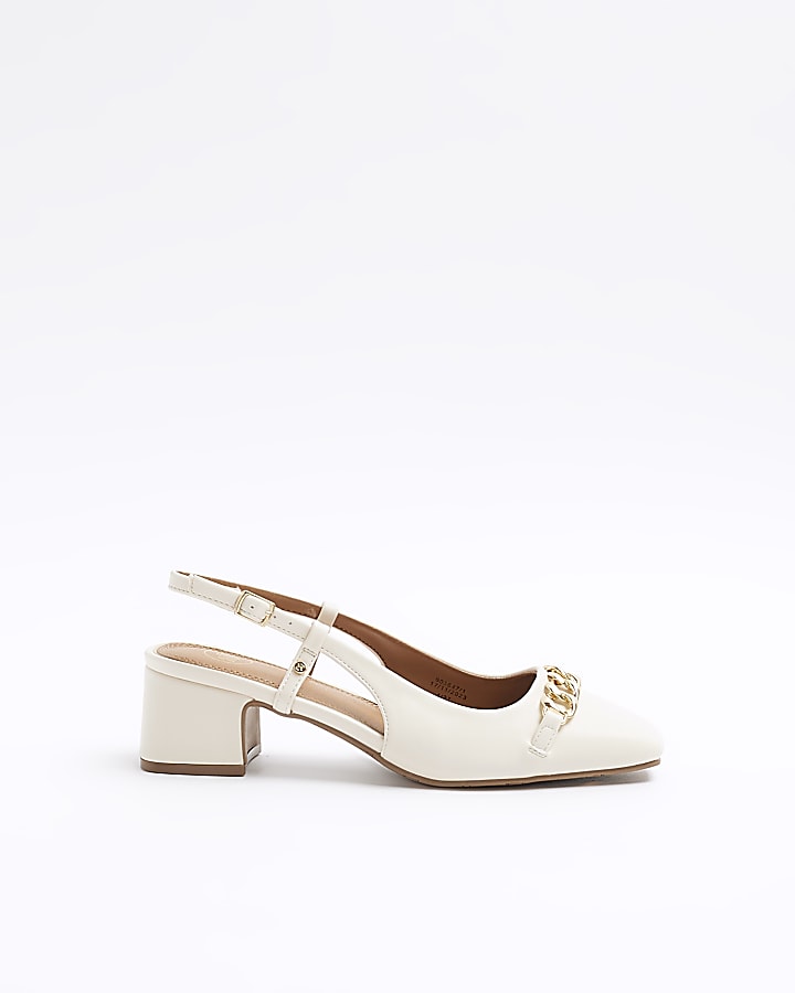 Cream leather court shoes hotsell