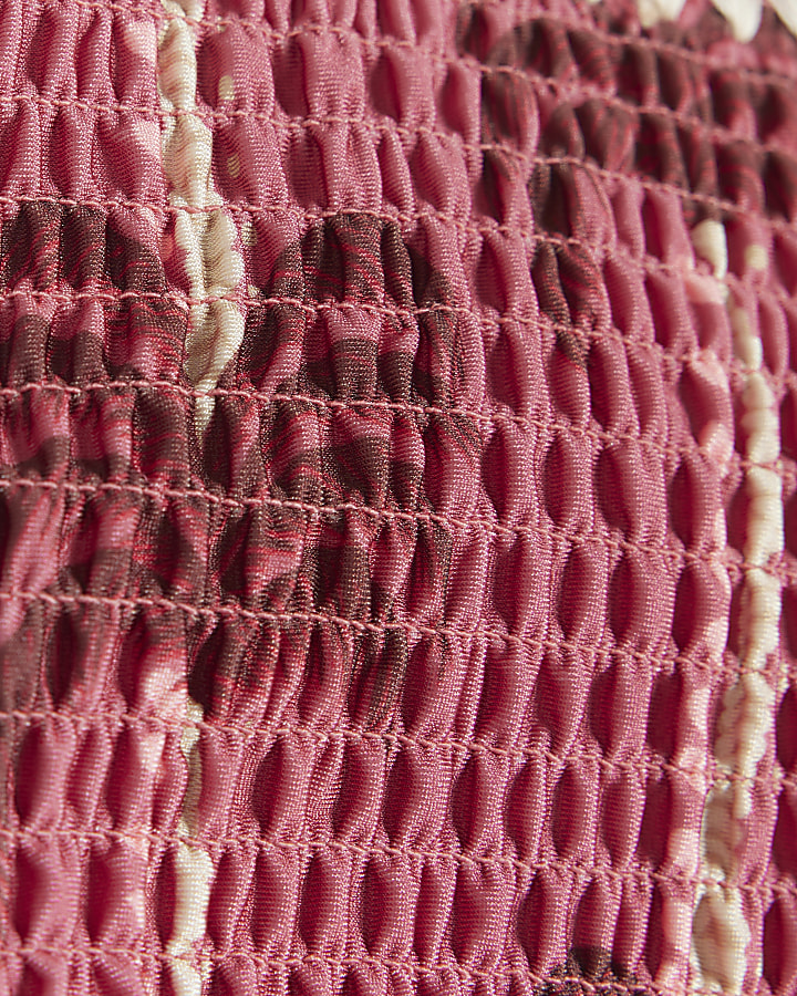 Pink shirred tie side bikini bottoms