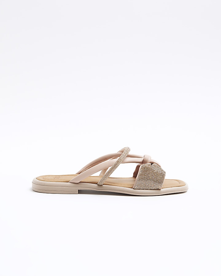 River island diamante online sandals