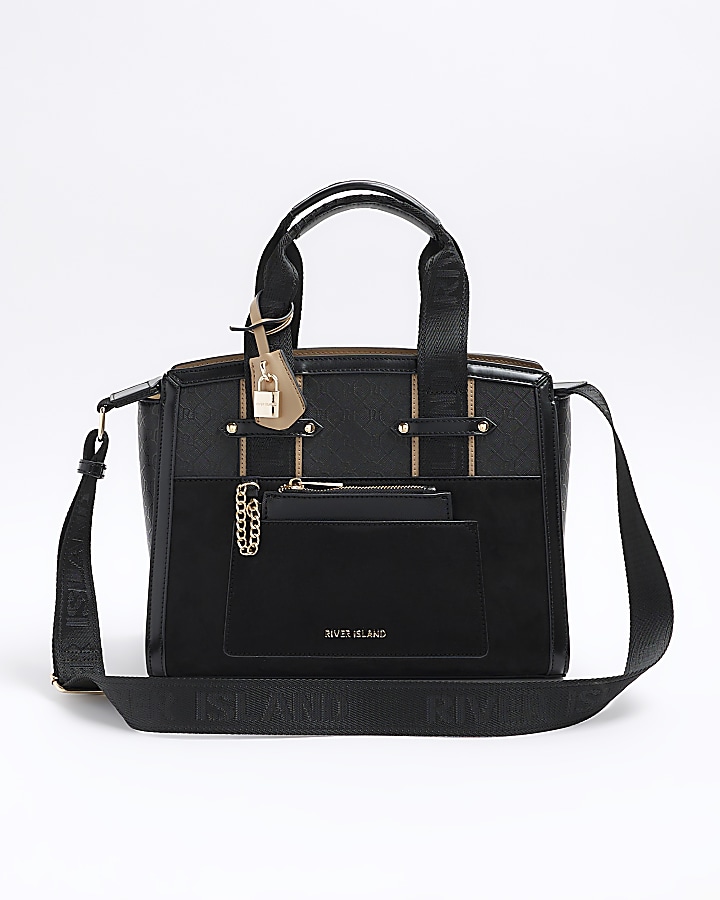 River island best sale monogram bag black