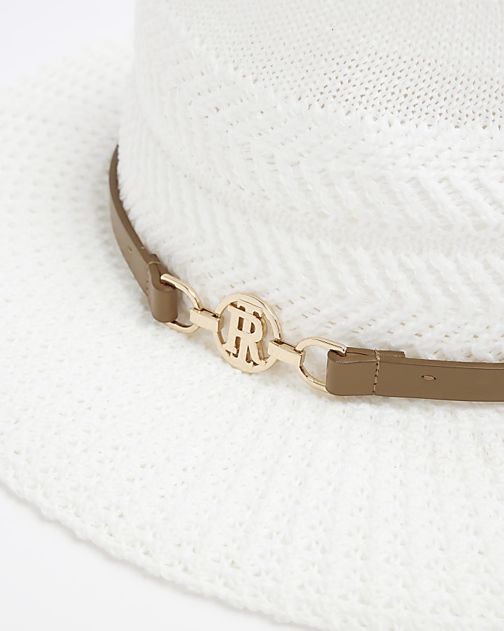 White Crochet Fedora Hat