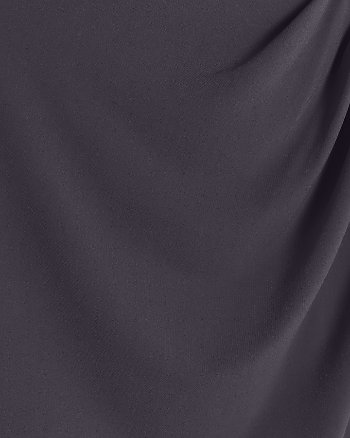 Grey drape detail t-shirt