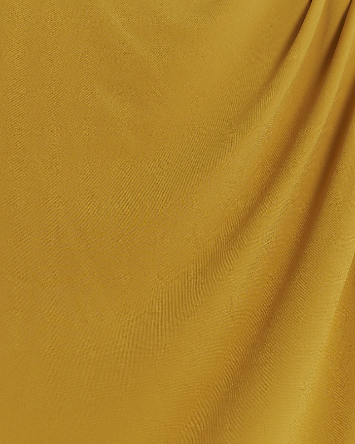 Yellow drape detail t-shirt