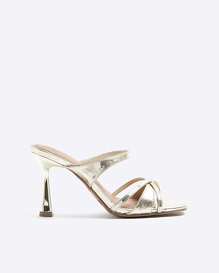 Gold clearance strappy mules