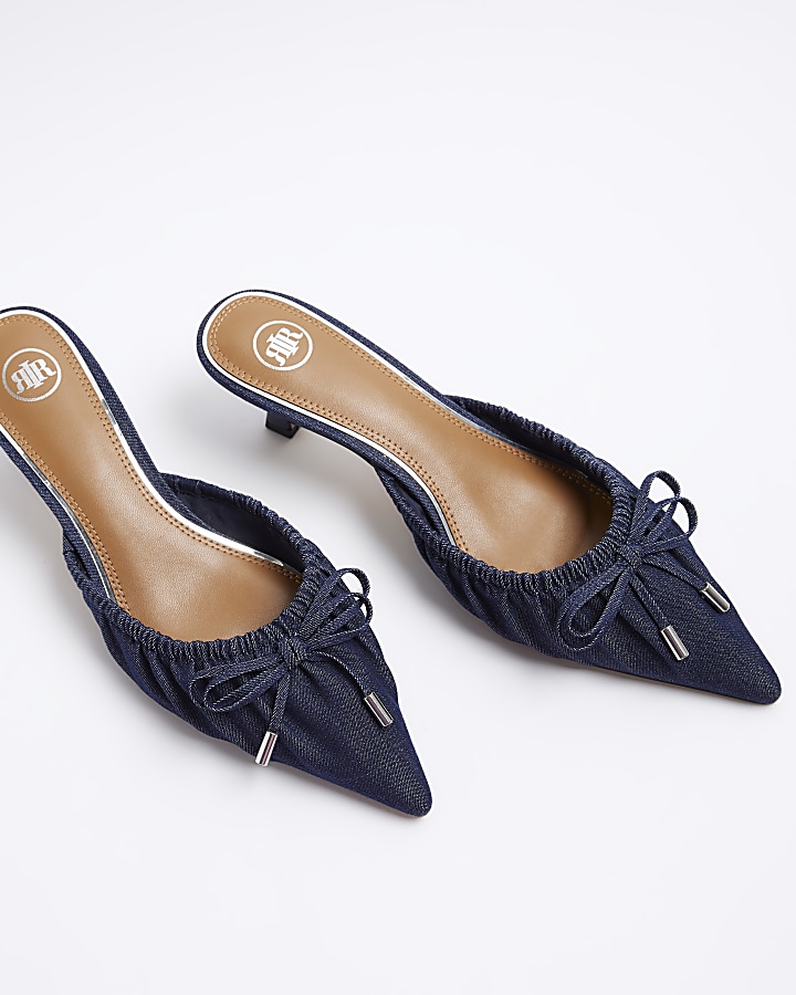 denim kitten heel shoes
