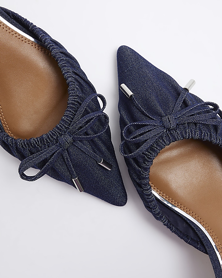 denim kitten heel shoes