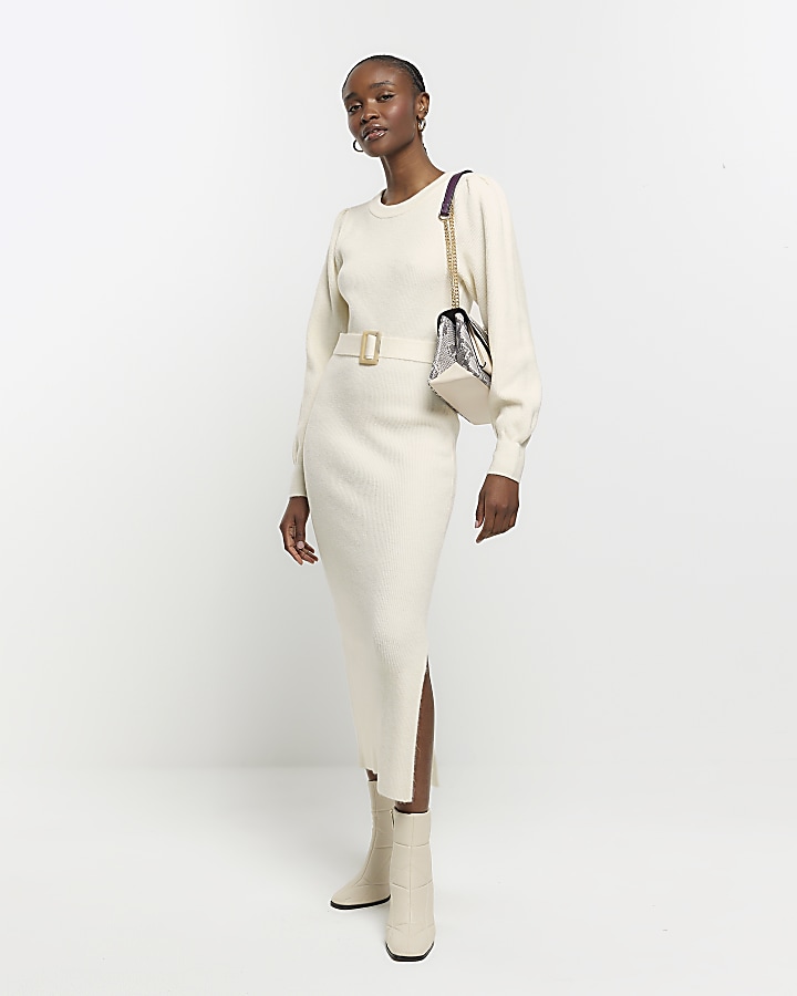 Cream jumper 2024 dress zara