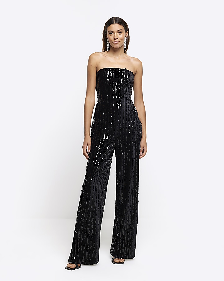 River island store velvet jumpsuit