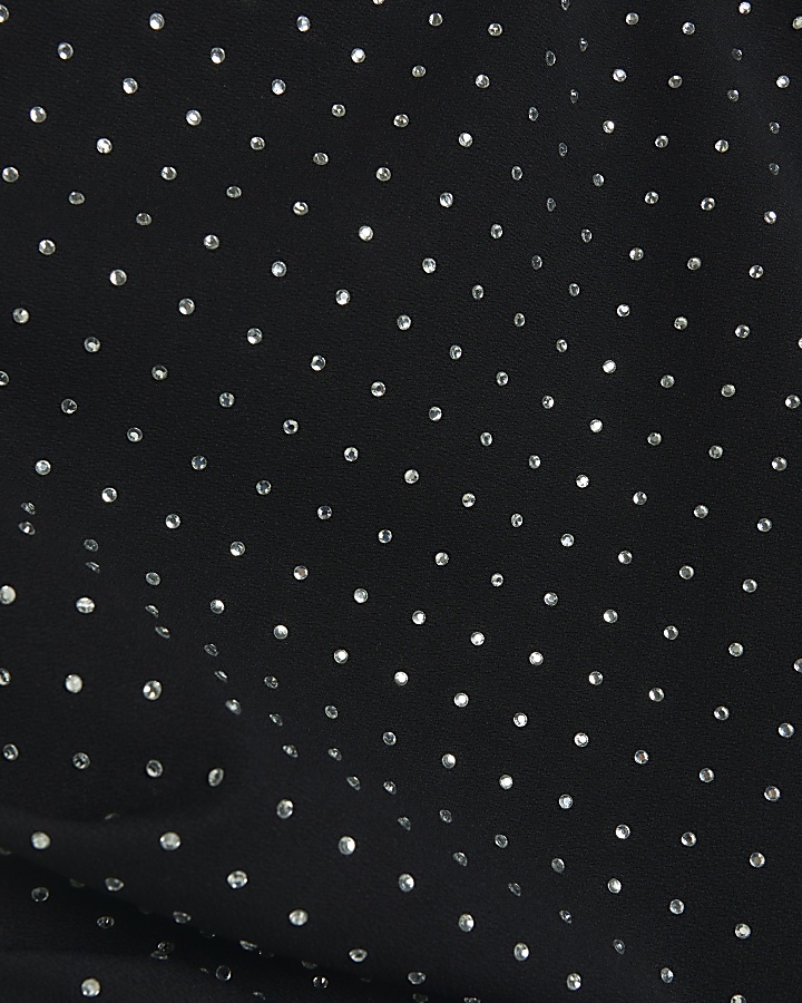 Black diamante bandeau asymmetric top
