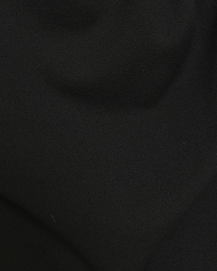 Black ruched side bodycon midi dress
