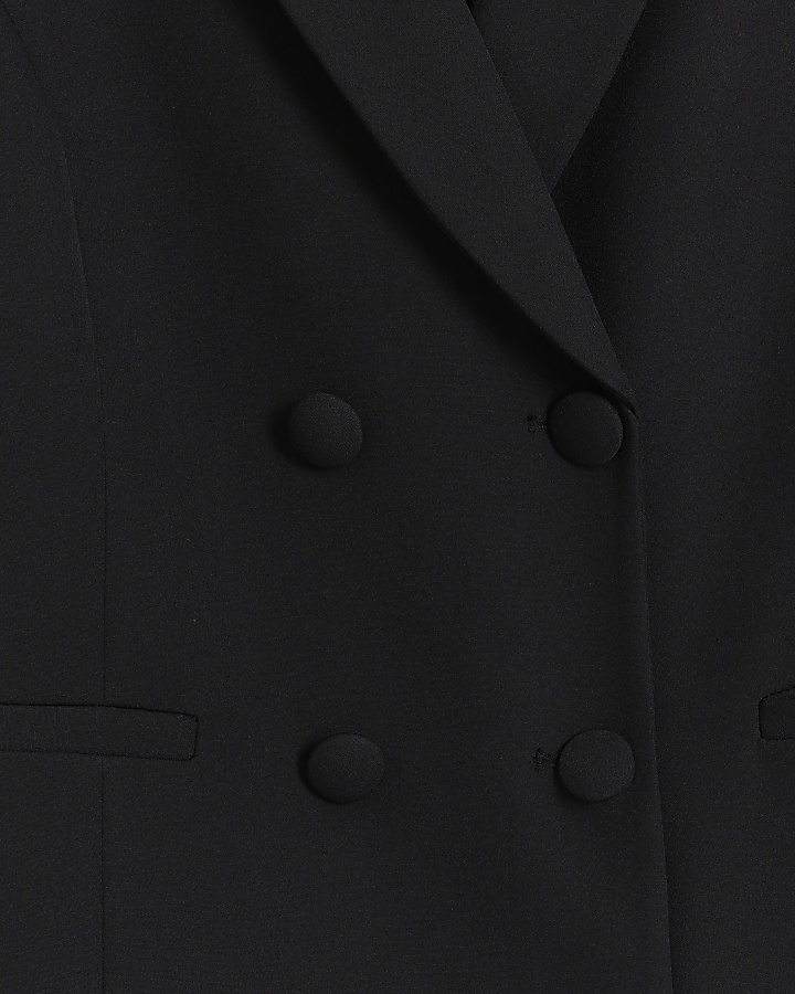 Black button up blazer mini dress