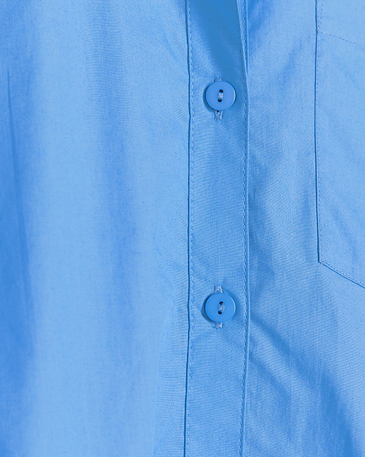 Blue poplin oversized shirt