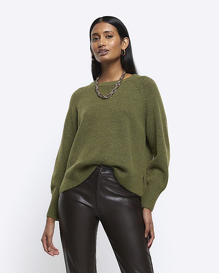 Khaki knitted jumper