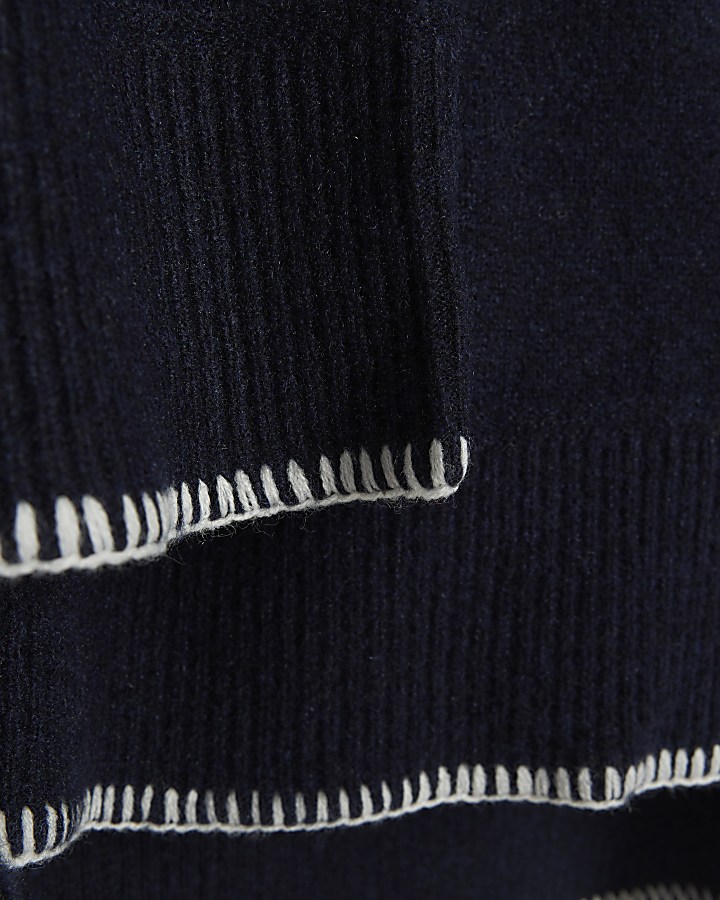 Navy collared cosy jumper